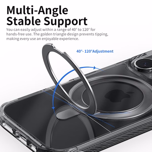 Rock Rotating Stand Crystal Series Magnētiskais Iphone 16 melns