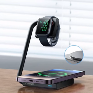 Joyroom JR-WQN05 15W MagSafe / Qi 2-in-1 salokāmais indukcijas lādētājs - melns