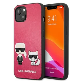 Karl Lagerfeld Ikonik Karl&Choupette apvalks iPhone 13 mini - fuksijas krāsas