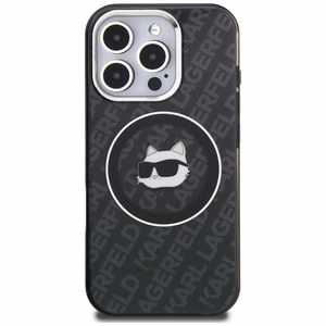 Karl Lagerfeld IML Choupette Head Logo MagSafe Maciņš iPhone 16 Pro Max - melns