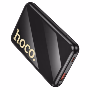 Portatīvais lādētājs Hoco 10000 mAh QC PD 22,5W ar iebūvētiem kabeļiem USB C + Lightning Q37 melns
