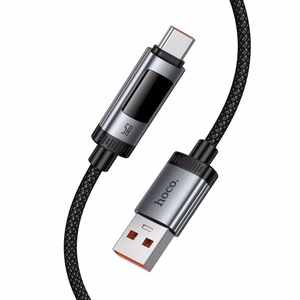 Data Cable with digital display USB A to USB C Hoco PD 6A 100W 1,2 m U148 black