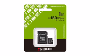 Kingston Technology 1TB microSDXC Canvas Select Plus Gen3 150MB/s A1 karte + adapteris
