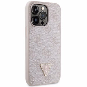Guess GUHCP13XP4TDSCPP apvalks iPhone 13 Pro Max 6.7" - rozā krustenisks 4G metāla logotips