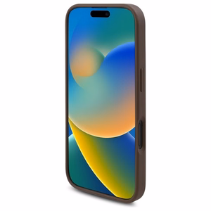 Guess GUHMP16SP4ROPEMCW iPhone 16 6.1" brūns/brūns cietais apvalks 4G Ziedu Druka Magnētiskais