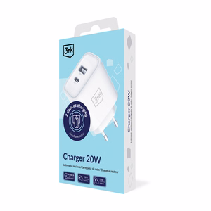 Piederumi – 3mk DualCharge 20W PD3.0 QC 3.0 PPS USB 1A1C, baltā krāsā