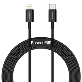 Baseus kabelis Superior PD USB-C - Lightning 2,0m melns 20W