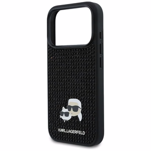 Karl Lagerfeld Rhinestones Karl&Choupette piespraudņu futrālis iPhone 17 Pro - Melns