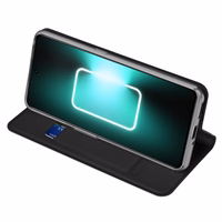 Dux Ducis Skin Pro viedtālruņa apvalks Realme GT Neo 5 / Realme GT3 Flip karšu maciņš statīvs melna