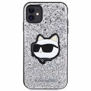 Karl Lagerfeld KLHCN61G2CPS iPhone 11 / Xr 6.1" серебряный/серебряный хардкейс Glitter Choupette Patch