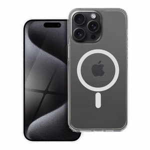 Maciņš priekš iPhone 15 PRO MAX Forcell F-Protect Clear Hybrid Premium saderīgs ar Magsafe caurspīdīgs