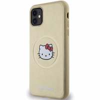 Hello Kitty ādas Kitty Head magnētiskais viedtālruņa apvalks iPhone 11 / Xr - zelta