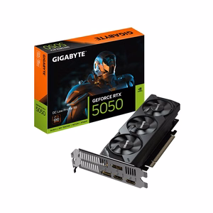 GIGABYTE GeForce RTX 5050 OC Low Profile 8G Videokarte - 8GB GDDR6, 128bit, PCI-E 5.0, 2587MHz Core Clock, 2 x DP, 2 x HDMI, NVIDIA DLSS 4, GV-N5050OC-8GL