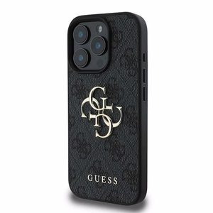 Guess 4G Liels logotipa apvalks viedtālrunim iPhone 16 Pro - melns
