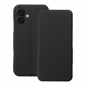 FOLIO sānu magnētiskais grāmatas tipa viedtālruņa apvalks, paredzēts IPHONE 16 PLUS, melns