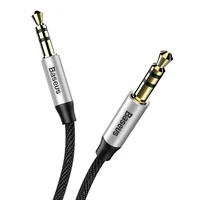 Baseus Yiven Audio kabelis ar mini jack 3,5mm AUX, 1m (melns un sudrabains)