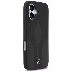 Mercedes ādas The Move magnētiskais viedtālruņa apvalks iPhone 17 - melns