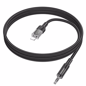 AUX kabelis Jack 3,5 mm uz Lightning Hoco 1,2 m UPA27 melns