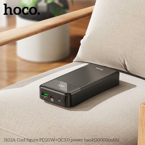 Portatīvais lādētājs (m) Hoco 20000 mAh QC3.0 PD 3A 20W J102A melns