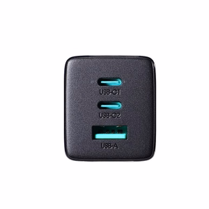 Joyroom ātrais GaN lādētājs 65W USB-A, 2x USB-C melns + USB-C - USB-C kabelis 100W 1.2m (TCG01)