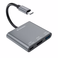 Hub Wozinsky WHCH-01 USB-C PD 100W HDMI 4K@30Hz USB-A 10Gbps - pelēks