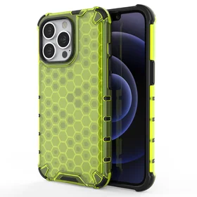 Honeycomb Case bruņu vāks ar TPU buferi iPhone 13 Pro zaļš