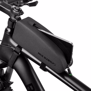 Rockbros AS-019 ūdensizturīga velosipēda rāmja soma 1.5 l - melna