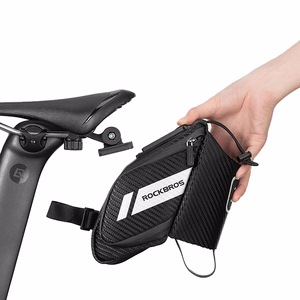 Rockbros C32BK sēdekļa soma 1.5 l ar kabatu pudelei - melna
