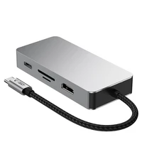 Tech-Protect HB05 HUB 9in1 USB-C + USB2.0 + USB3.0 + HDMI 4K 60Hz + SD / TF + PD100W + RJ45 adapteris - pelēks