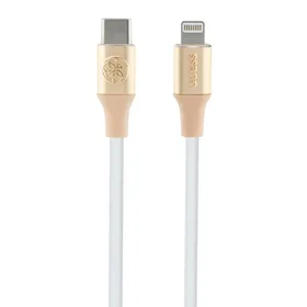 Guess Ebossed Logo USB-C / Lightning kabelis 1,5 m ātrai uzlādei - zelta krāsā