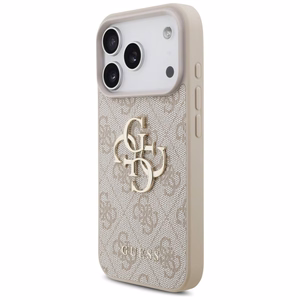 GUESS GUE005597 (4G PU Big Logo) aizsargvāciņš ierīcei iPhone 18 Pro / 17 Pro, krāsa – rozā