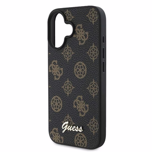 Viedtālruņa apvalks Guess Peonijas raksts MagSafe iPhone 16 Plus - melns