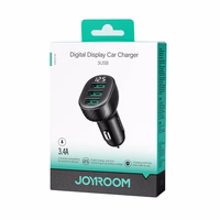 Joyroom JR-CCD03 3.4A automašīnas lādētājs ar 3x USB-A ekrānu - melns
