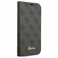 Guess GUBKP14XHG4SHK iPhone 14 Pro Max 6.7 "melna / melna grāmata 4G Vintage Gold Logo