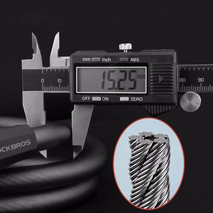 Rockbros RKS507 velosipēda slēdzene ar 5 ciparu kodu, tērauda trosi, 180 cm - melna