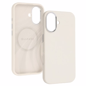 Liavec Silky maciņš ar metāla kameras rāmi priekš Iphone 17 bēšs