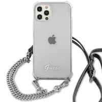 Guess GUHCP12LKC4GSSI iPhone 12 Pro Max 6.7" Caurspīdīgs cietais apvalks 4G Sudraba ķēde