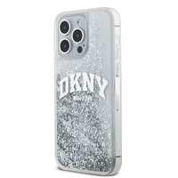 DKNY šķidrā spīduma lielā logotipa viedtālruņa apvalks iPhone 15 Pro - balts