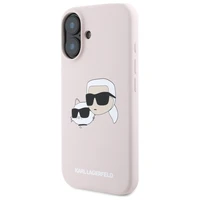 Karl Lagerfeld silikona viedtālruņa apvalks Nauble Heads Print Magnētiskais iPhone 16 - rozā