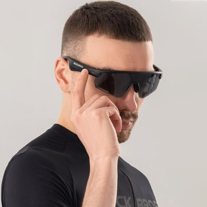 Rockbros SP-251 polarizētas riteņbraukšanas brilles ar Bluetooth audio komplektu – krāsa: melna