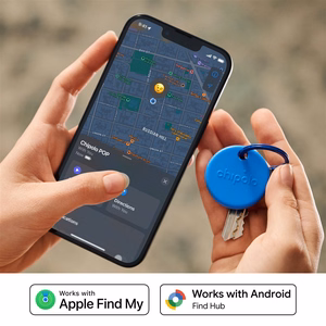 Chipolo POP – Bluetooth izsekošanas ierīce ar nomaināmu bateriju iOS un Android ierīcēm, 4 gab. – melna, balta, sarkana, zila