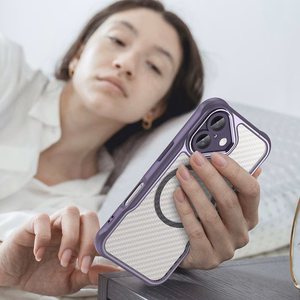 Viedtālruņa apvalks Magnētiskais silikona Līderu sērija iPhone 16 - violets