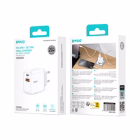 BWOO wall lādētājs CDA182 QC 38W 1x USB-A + 1x USB-C balts