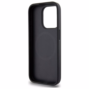 DKNY Grained Metal Logo Magnētiskais iPhone 15 Pro viedtālruņa apvalks - bēšs