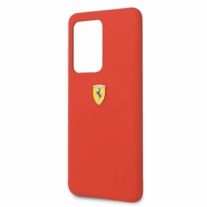 Ferrari Cietais viedtālruņa apvalks FESSIHCS69RE S20 Ultra G988 sarkans/sarkans Silikona