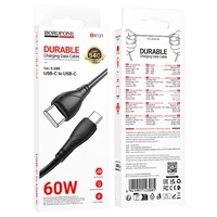 Borofone Kabelis BX121 Energy - Type C uz Type C - PD 60W 1 metrs melns