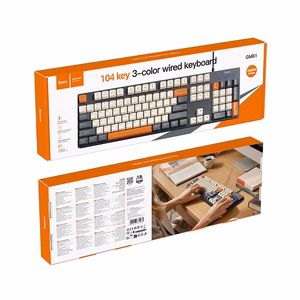 Vadu QWERTY tastatūra Hoco GM61, trīskrāsu (balta, pelēka, oranža)