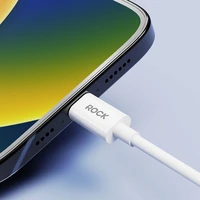 Rock Kabelis Vienkāršās sērijas kabelis - USB uz Lightning kabelis - 2,4A - 2 metri balts (m)