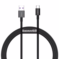 Baseus Superior USB - USB Type-C kabelis ar ātru uzlādi 66 W (11 V / 6 A) Huawei SuperCharge SCP 1 m melns