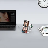 Tech-Protect QI15W-A32 3 vienā indukcijas lādētājs ar MagSafe viedtālrunim / Apple Watch / AirPods - pelēks